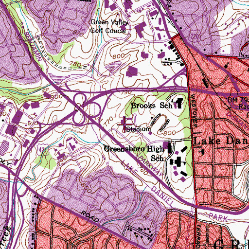 Topographic Map of Kiser Junior High School, NC