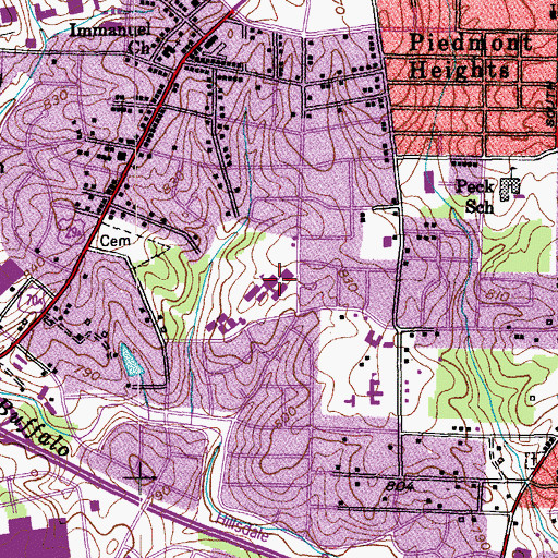 Topographic Map of Murphey Elementary School, NC