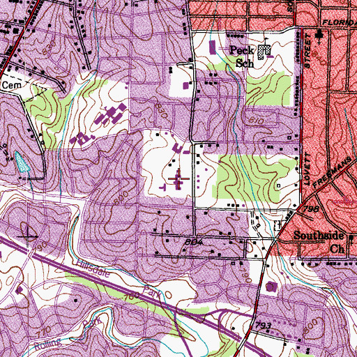 Topographic Map of Jackson Junior High School, NC