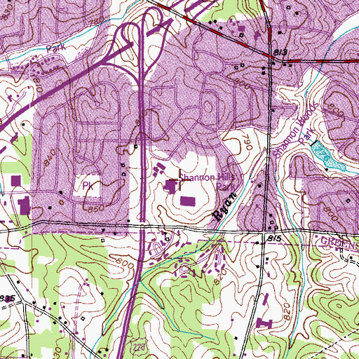 Topographic Map of Frazier Elementary School, NC
