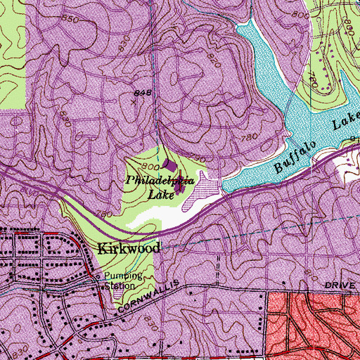 Topographic Map of Mendenhall School, NC
