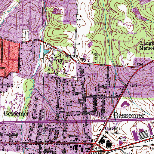 Topographic Map of Erwin Open Elementary School, NC