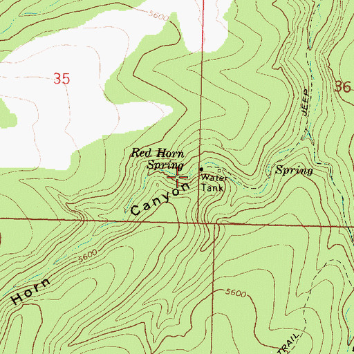 Topographic Map of Red Horn Spring, AZ
