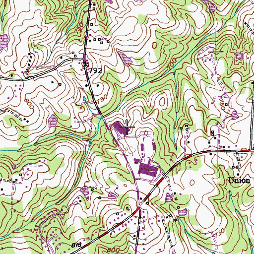 Topographic Map of Northeast Junior High School, NC