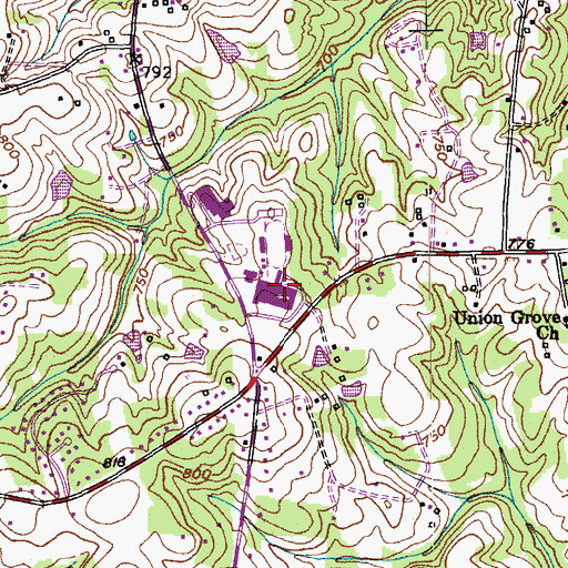 Topographic Map of Northeast Senior High School, NC
