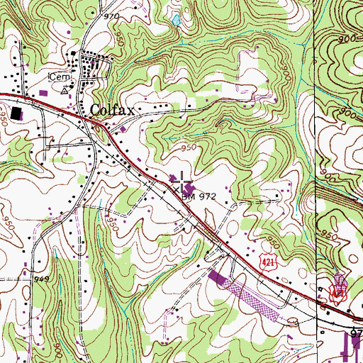 Topographic Map of Colfax Elementary School, NC