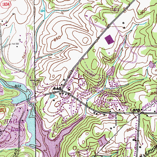 Topographic Map of Southwest High School, NC