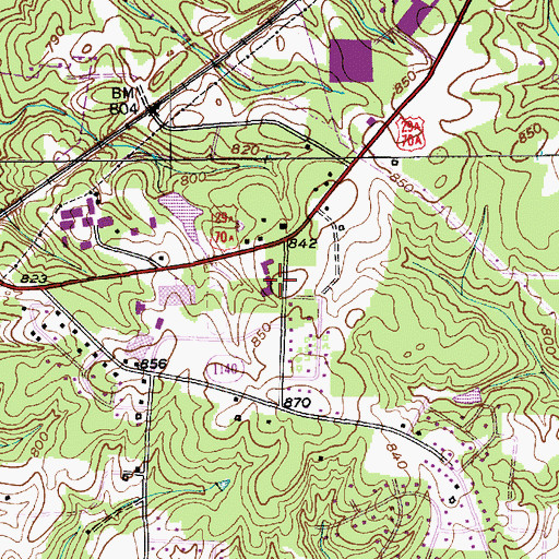 Topographic Map of Millis Road Elementary School, NC