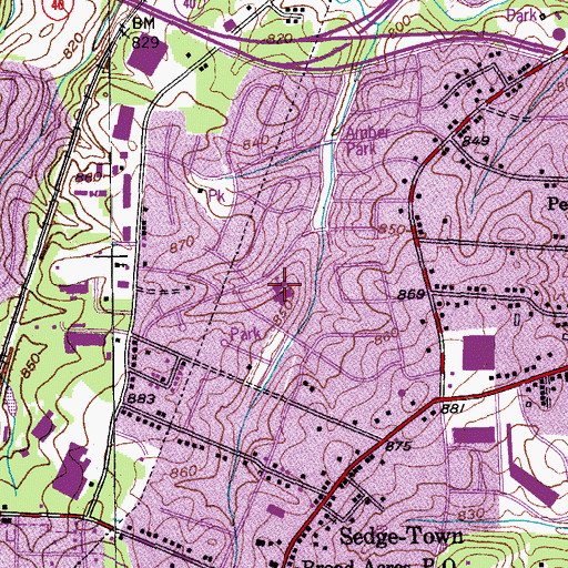 Topographic Map of Alderman Elementary School, NC