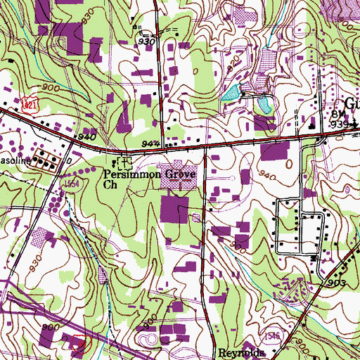 Topographic Map of Guilford Primary School, NC