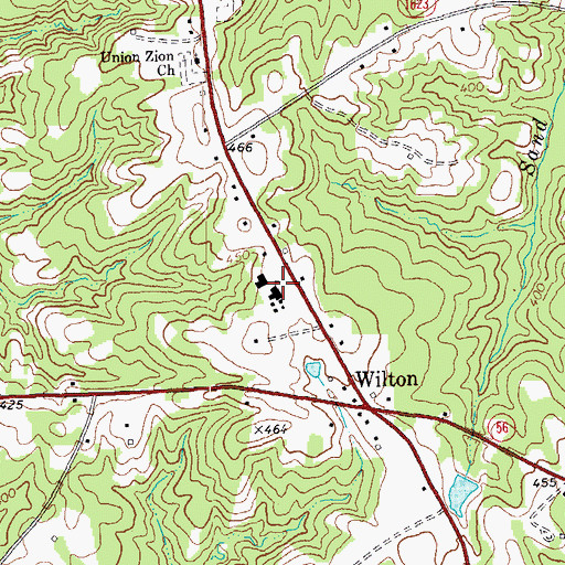Topographic Map of Wilton Elementary School, NC