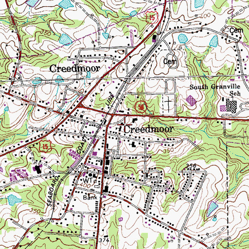 Topographic Map of Creedmoor Elementary School, NC