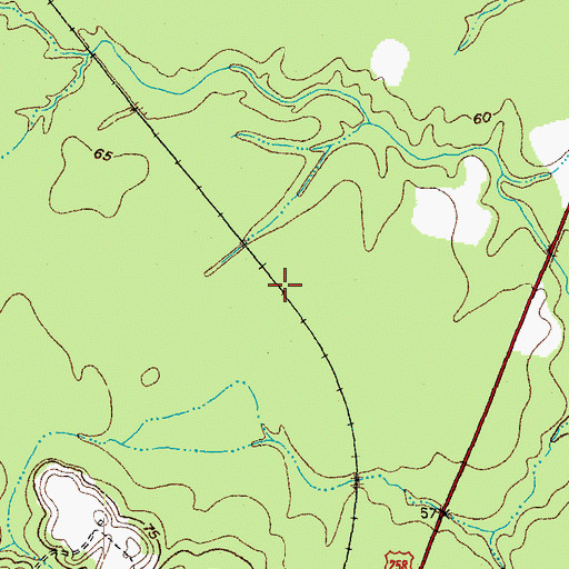 Topographic Map of Kitchins Siding (historical), NC