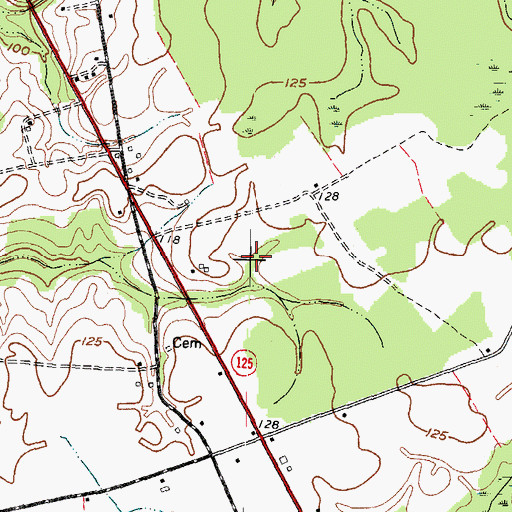 Topographic Map of Southeast High School, NC