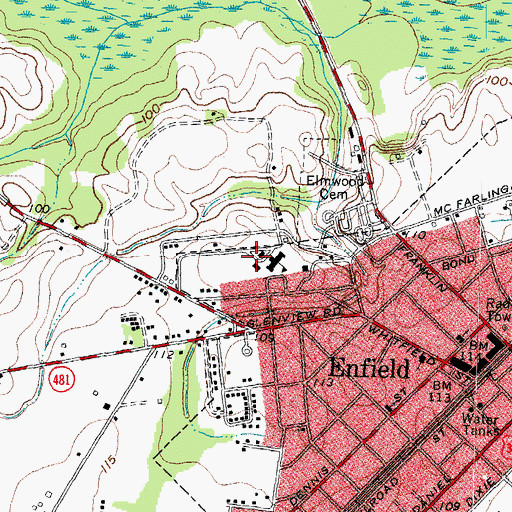 Topographic Map of Enfield Middle School, NC