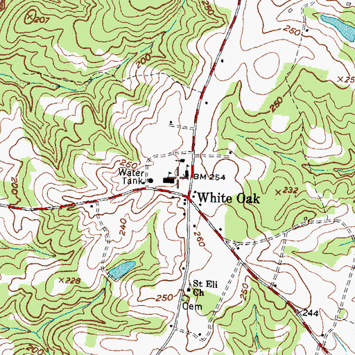 Topographic Map of White Oak Elementary School, NC