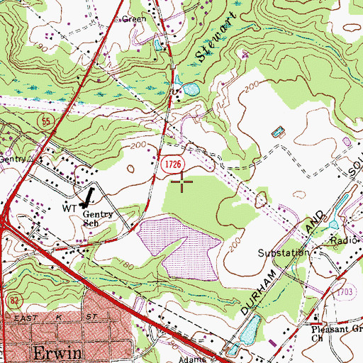 Topographic Map of Triton High School, NC