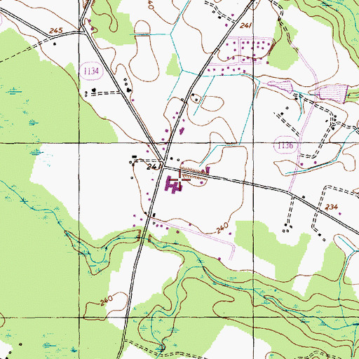 Topographic Map of South Hoke Elementary School, NC