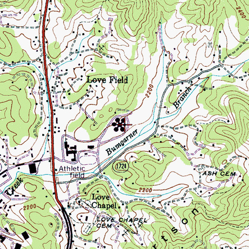 Topographic Map of Fairview Elementary School, NC