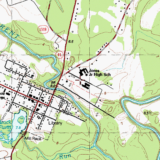 Topographic Map of Trenton Elementary School, NC