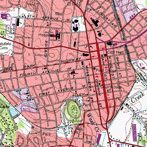 Topographic Map of School City Administration, NC