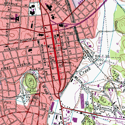 Topographic Map of County School Administration, NC
