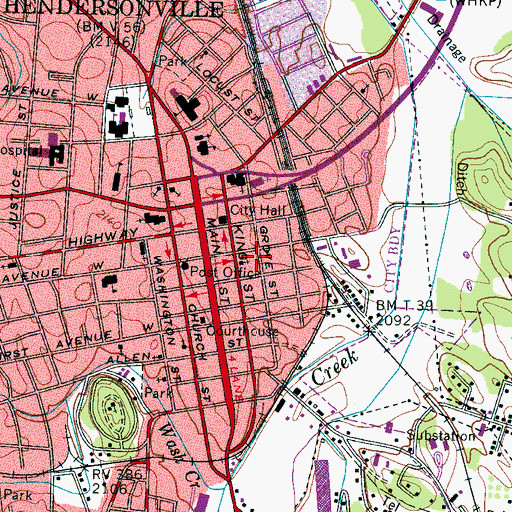 Topographic Map of Chamber of Commerce, NC