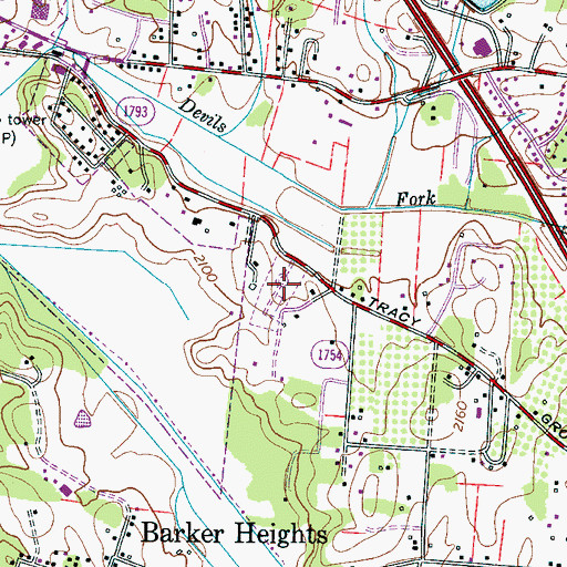 Topographic Map of Forest Lawn Cemetery, NC