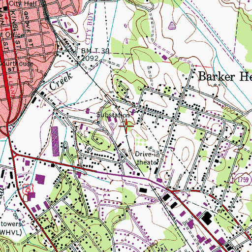 Topographic Map of Faith Christian Day School, NC