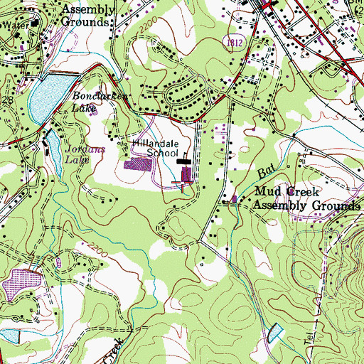 Topographic Map of Flat Rock Junior High School, NC