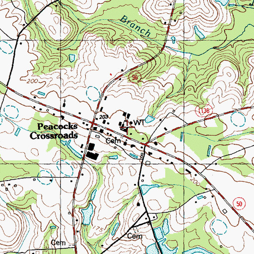 Topographic Map of Meadow Elementary School, NC