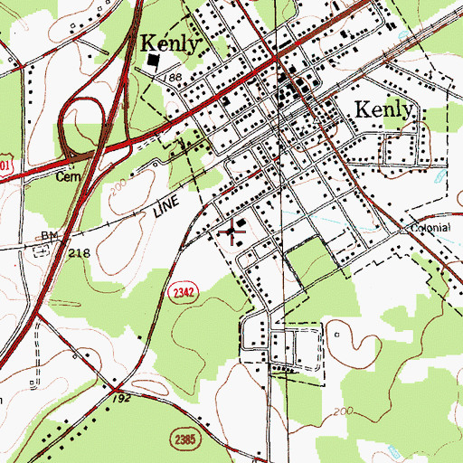 Topographic Map of Kenly Elementary School, NC