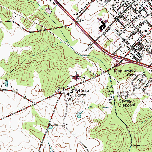 Topographic Map of West Clayton Elementary School, NC
