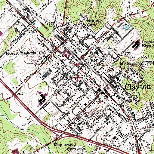 Topographic Map of Clayton Elementary School, NC