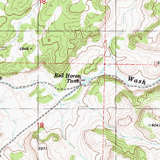 Topographic Map of Red Horse Tank, AZ
