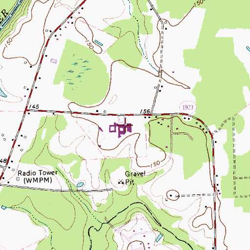 Topographic Map of Smithfield - Selma High School, NC