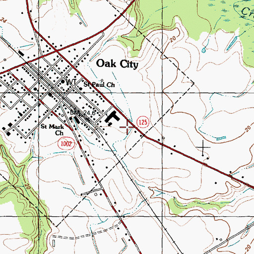 Topographic Map of West Martin Elementary School, NC