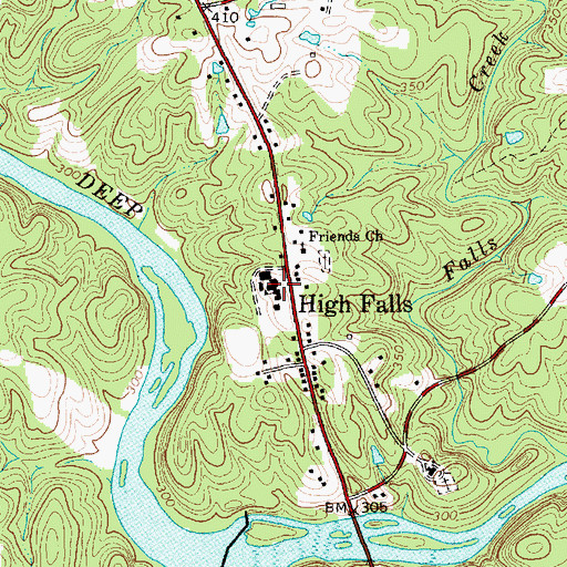 Topographic Map of High Falls Elementary School, NC