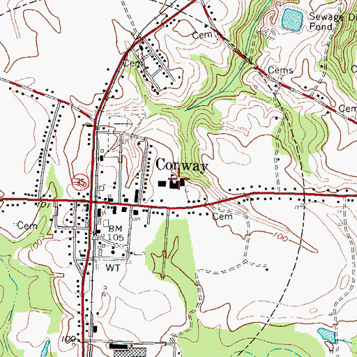 Topographic Map of Conway Junior High School, NC