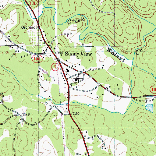 Topographic Map of Sunny View Elementary School, NC