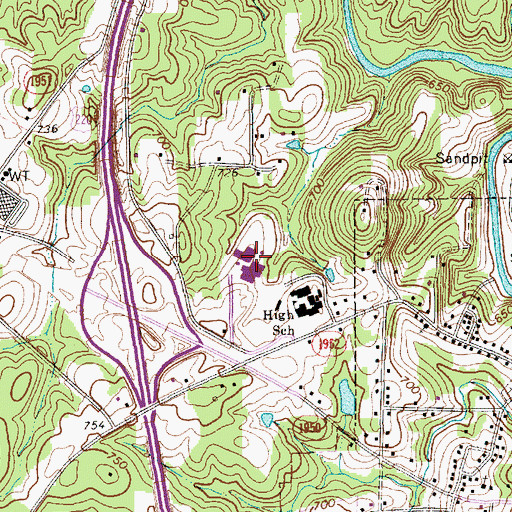 Topographic Map of Randleman High School, NC