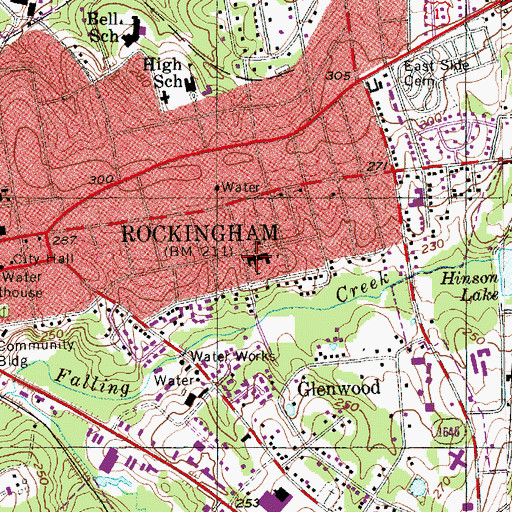 Topographic Map of Leak Street Elementary School, NC