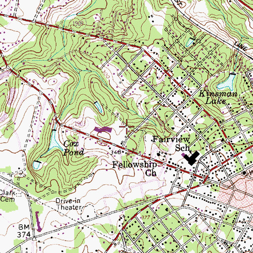Topographic Map of Hamlet Junior High School, NC