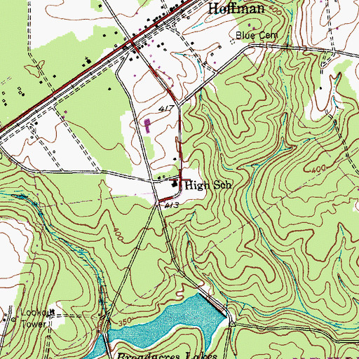 Topographic Map of Hoffman Elementary School, NC