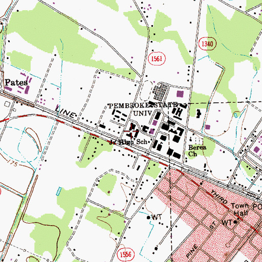 Topographic Map of Communities In Schools Academy, NC