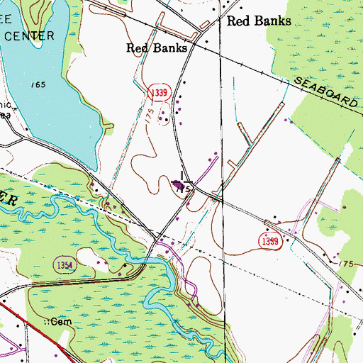 Topographic Map of West Robeson Senior High School, NC
