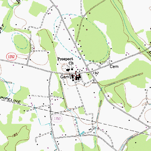 Topographic Map of Prospect Elementary School, NC