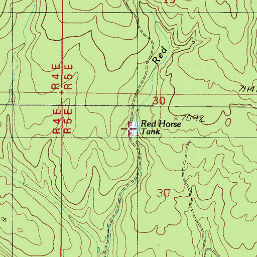 Topographic Map of Red Horse Tank, AZ