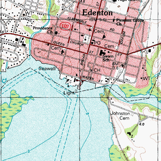Topographic Map of Barker House, NC
