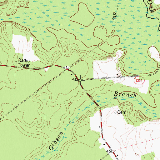 Topographic Map of Gibson Fork, NC